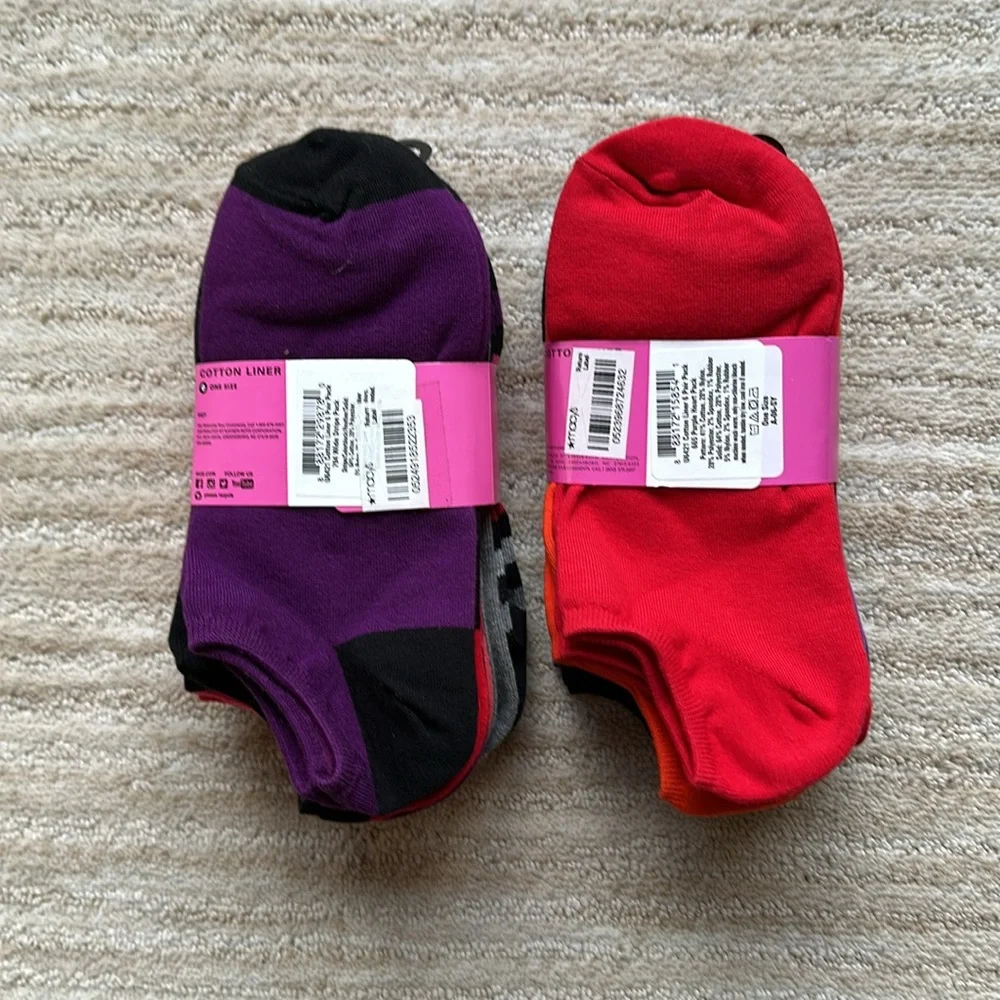 2 Sets of 6 Pairs Each of HUE Womens Cotton Sneaker Liner No Show Socks